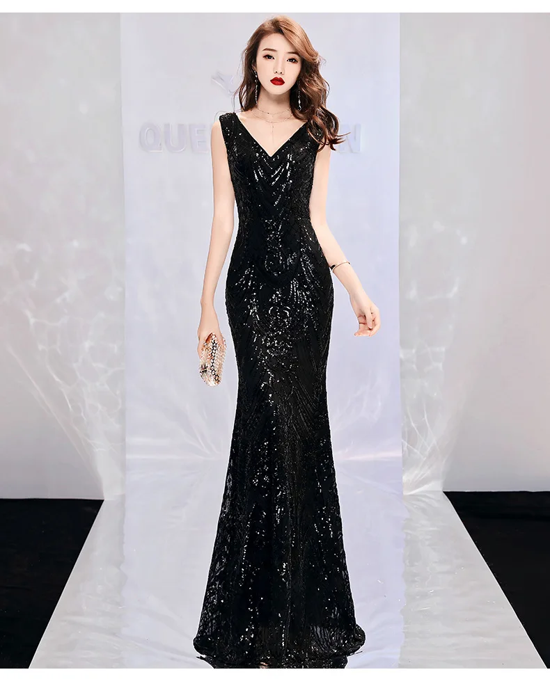 Womens summer dresses new arrival 2019 Party Sleeveless V neck Sexy slim long fashion Trumpet mermaid female clothes (26)