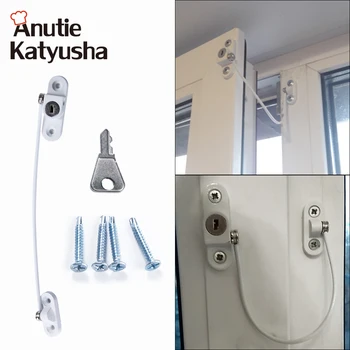 

1Pcs Aluminum Alloy Door Chain Child Window Restrictor Security Lock Kids Prevent Childern Falling Window Lock Anti-theft Locks