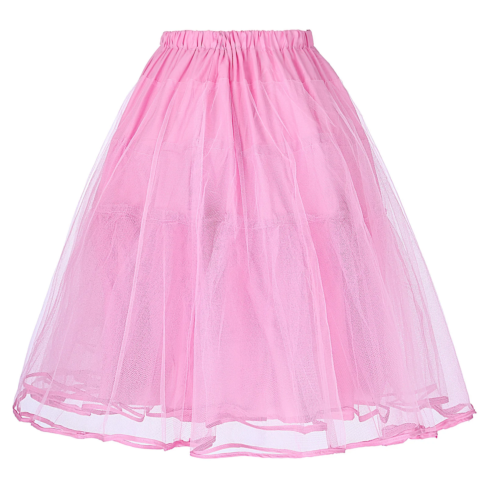 Новые женские Модные Роскошный чехол-портмоне в ретро-стиле юбка Винтаж 3-слойная Тюлевая сетка юбка Для женщин Высокая талия плиссированные однотонные Цвет Половина крышка на объектив - Цвет: Pink