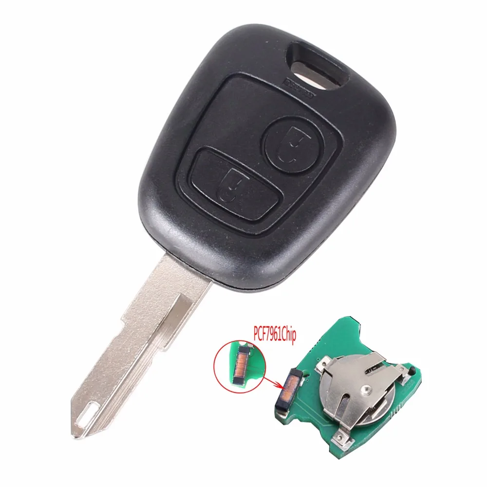 KEYYOU 2 Buttons Remote Car Key For Peugeot 206 306 405 433MHz
