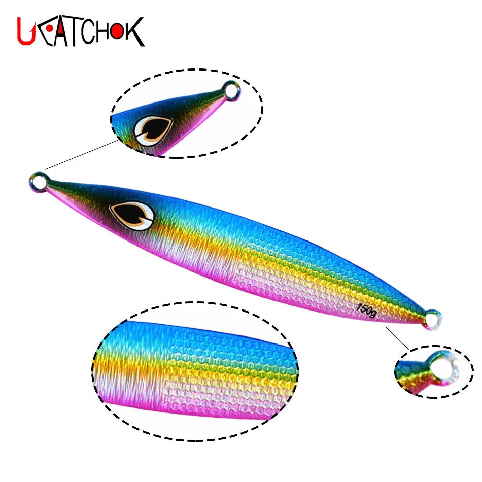 Gabarito de Água Isca de Pesca Colher de Peixe 260g Luminoso Lento Fundição Salgada Metal Jigging Chumbo Isca Vertical 3 Pçs 150g - 200g 4 Esporte e Lazer