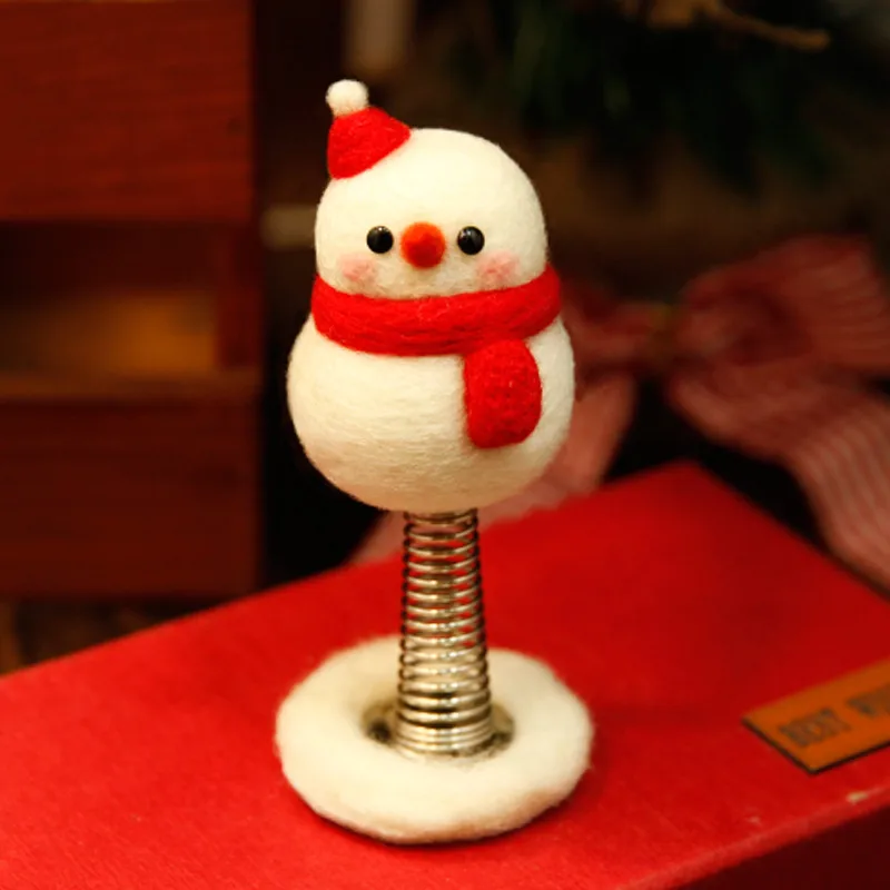 Новогоднее украшение-кукла качает шерстяного фетра устройства для творчества ручной работы изделия «сделай сам» Набор для рукоделия-готовый материал сумки - Цвет: Snow man