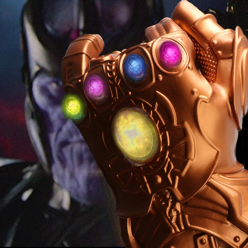 Светодиодный светильник Thanos Infinity Gauntlet Мстители Бесконечность войны косплей светодиодный перчатки ПВХ фигурка модель игрушки подарок Хэллоуин реквизит