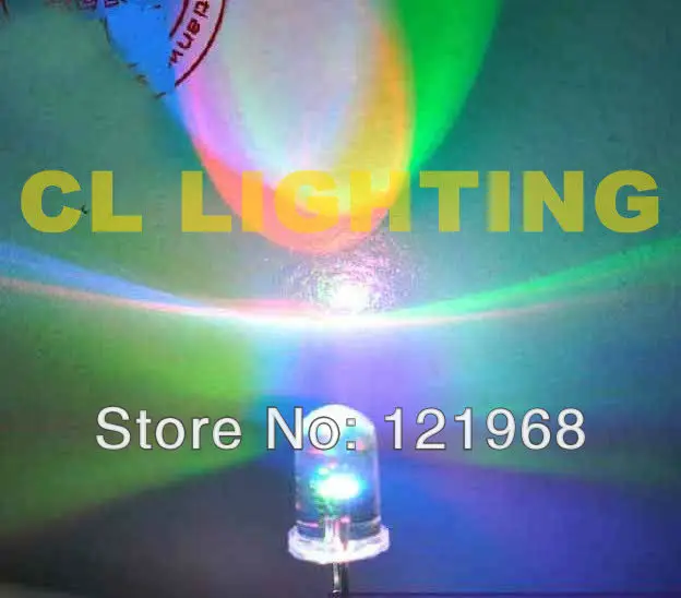 Бесплатная доставка 1000 шт RGB 5 мм 7 цветов Изменение LED Автоматическая быстрая