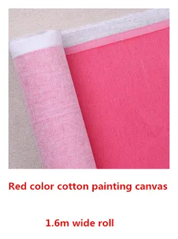 

1.61m wide red color 325g cotton canvas for painting practice