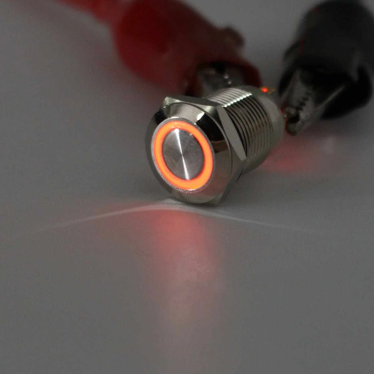 12 мм Светодиодная Кнопка 12 V 4Pin Серебряный мгновенный самоблокирующийся переключатель водонепроницаемый