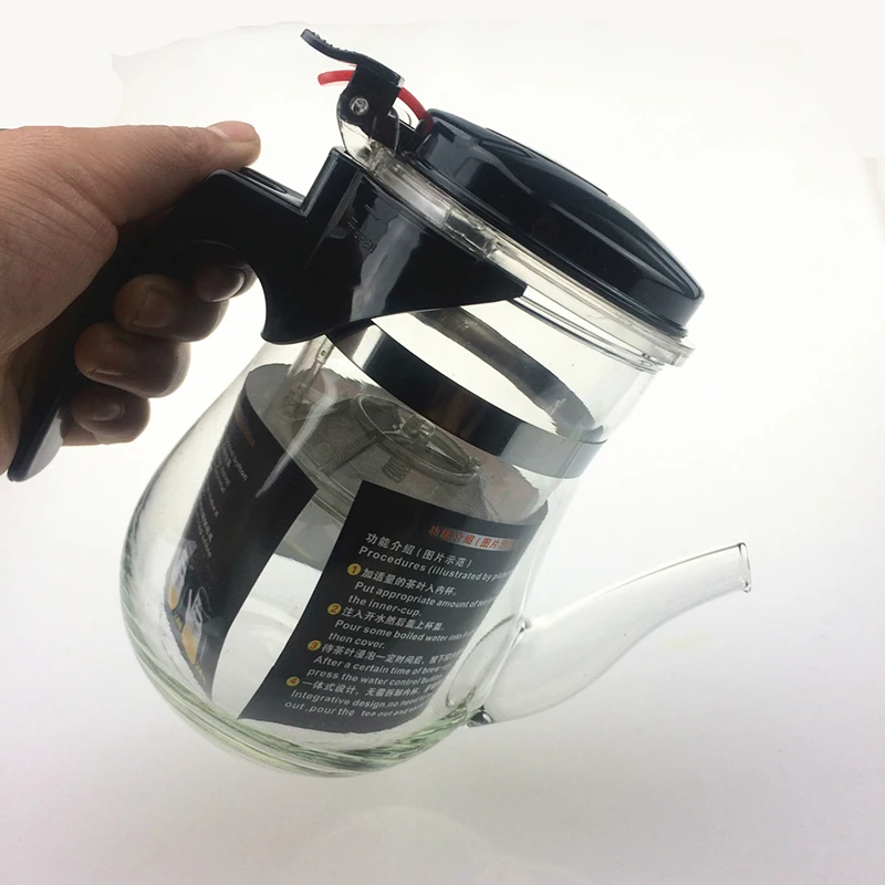 Горячая Распродажа, 500 мл термостойкий стеклянный чайный горшок цветочный чайный набор пуэр Чайник Кофе чайник удобный офисный чайный набор, набор кунг-фу