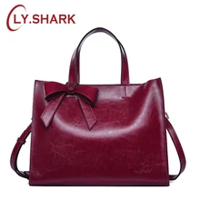 LY. SHARK, новинка, натуральная кожа, сумка-мессенджер, женская сумка, модная, коровья кожа, сумка на плечо, женский портфель, женская сумка-тоут, с бантом
