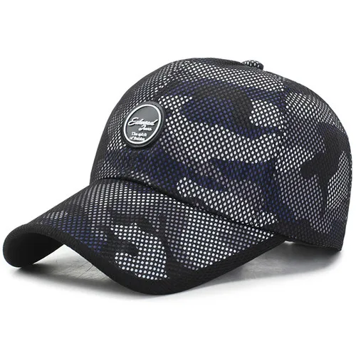 Men Sport Hat Cap Camo Military Caps Tennis Hat Outdoor Visor Cap Adjustable Women Gym Hat Breathable Fitness Running Caps - Цвет: black blue