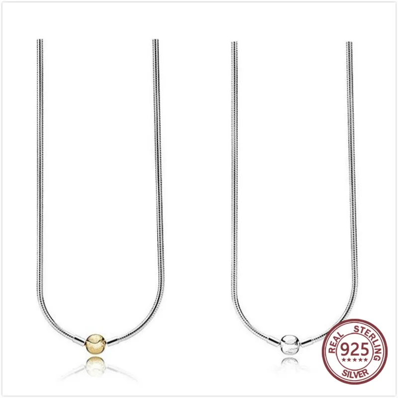 

2018 NEW 100% 925 Sterling Silver Charm Necklace Elegant Temperament Fit DIY Bead Chain Suitable Girl Gift Jewelry