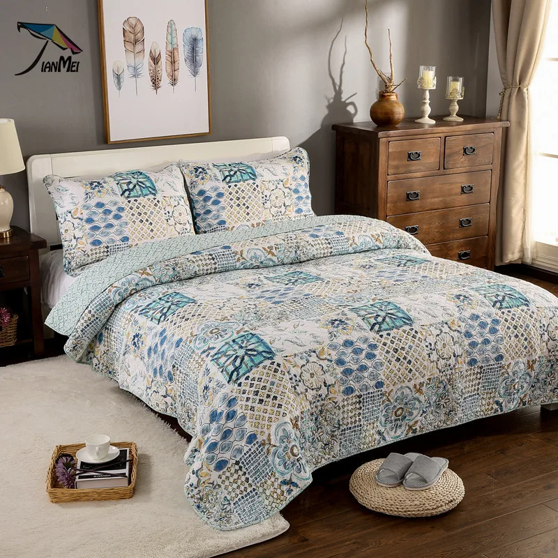 

Natural style Fashion comfort 3pcs 1* bedspread 2 *pillowcases Art quilt 230x250cm size Suitable for spring and summer