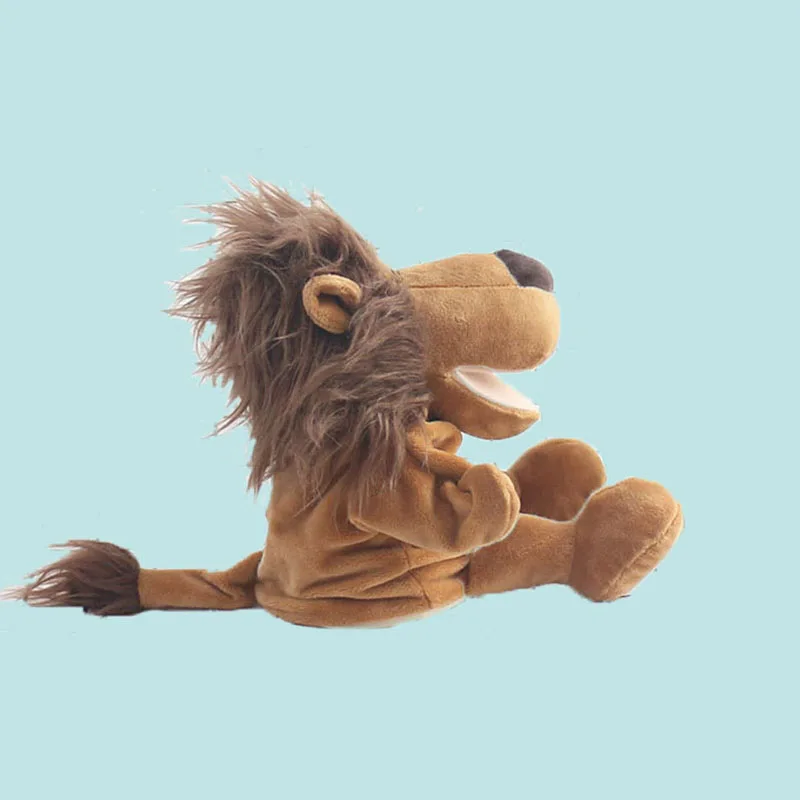 30CM cartoon animal hand puppet lion infant finger plush toy child parent-child storytelling props for baby gifts