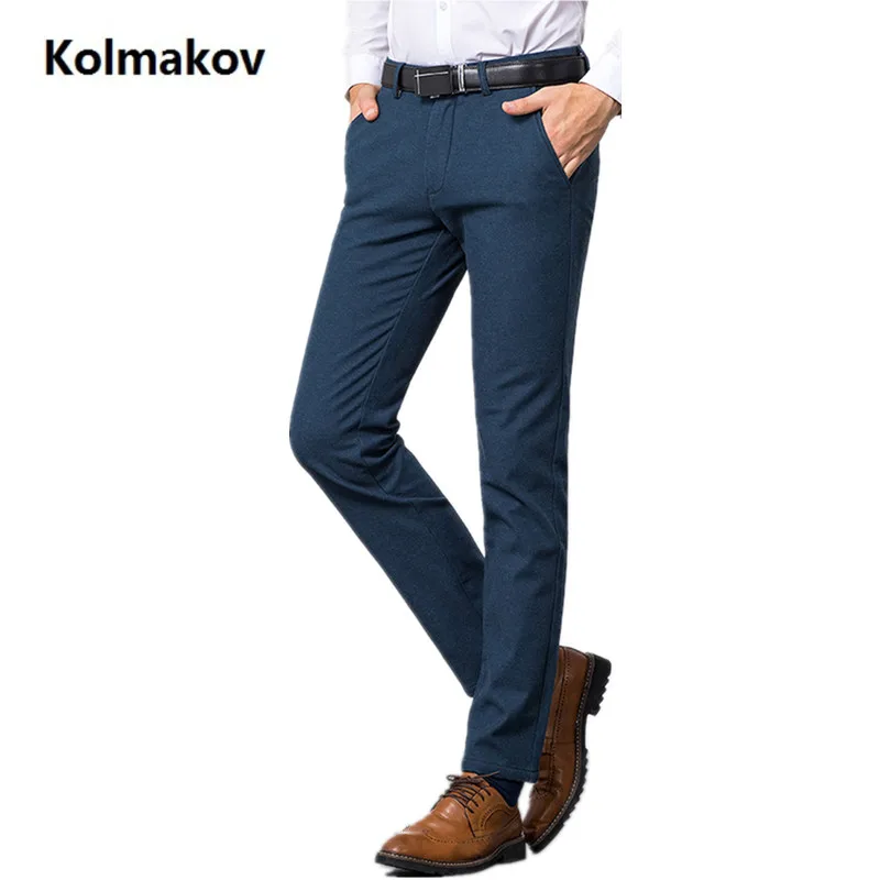 2019 spring Men business Casual wool Pants Fashion Slim fit long pant