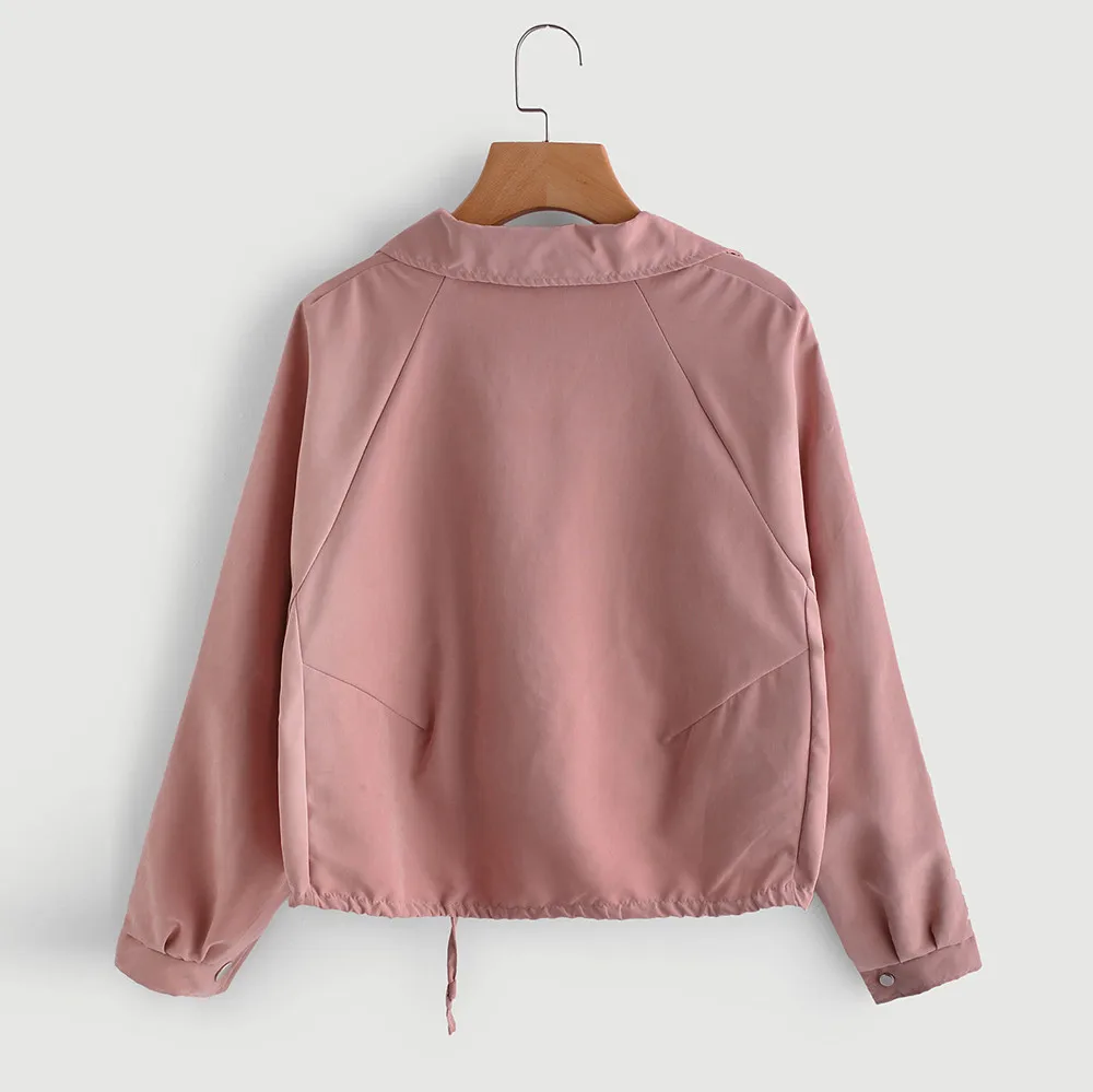 Women Casual Short Jacket Solid Button Up Collar Spring Outwear Jacket Single Breasted Loose Cool Baseball Jackets Femme Vestes