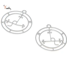 5 pçs/lote Demônios charme Satanás Sceal Sigil de Lilith sigil de demônios do Encanto do aço Inoxidável pingente 28x25mm