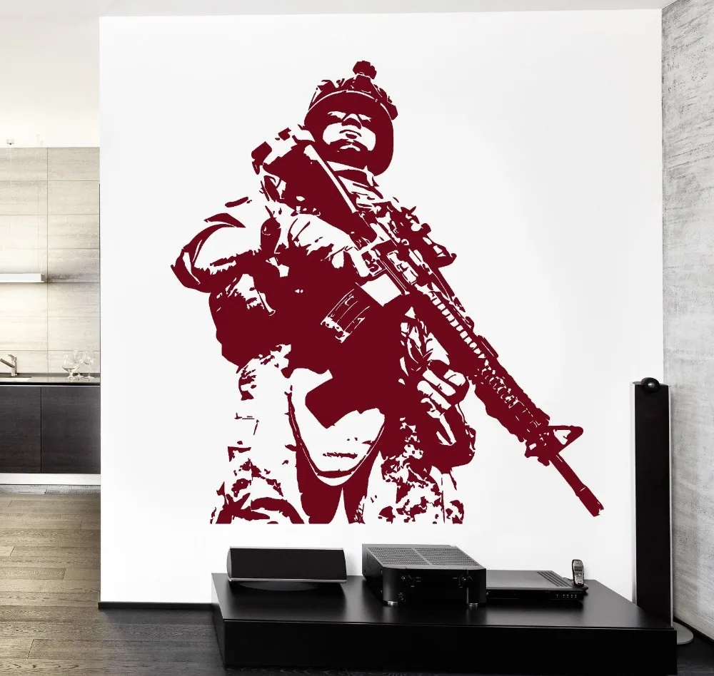 For Kids Rooms Boys Bedroom Decor Wall Art Decoration Soldier Marine
