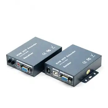 Super Quality 330ft VGA + Stereo Audio + USB Signal KVM Extender Over Cat5 Cat5e Cat6 RJ45 Cable No Delay Loss VGA Transmitter
