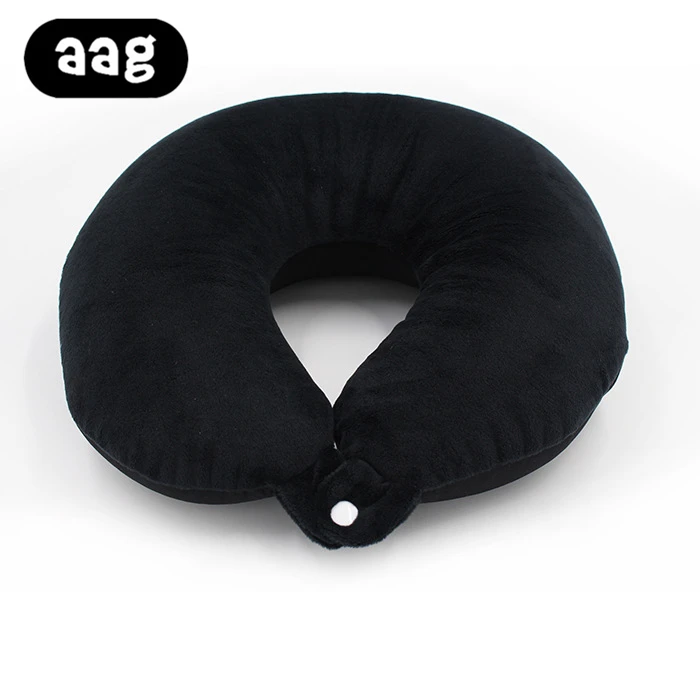 AAG пенопластовая u-образная подушка для путешествий, подушка для шеи, автомобиля, подголовника, самолета, подушка для путешествий, офиса, для сна, подушка для головы, подушка для шеи - Цвет: Black