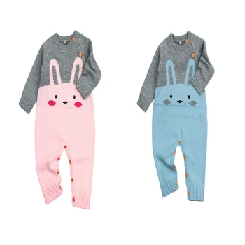 

Pudcoco Newborn Baby Girls Boys Bunny Rabbit Romper Long Sleeve Sweater Jumpsuit Outfits Winter Toddler Clothing