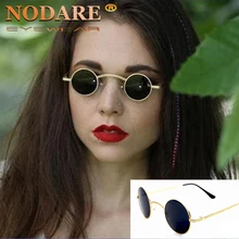NODARE, брендовые дизайнерские классические круглые солнцезащитные очки, маленькие винтажные Ретро очки Джон Леннон, женские очки, вампирские готические очки в стиле стимпанк
