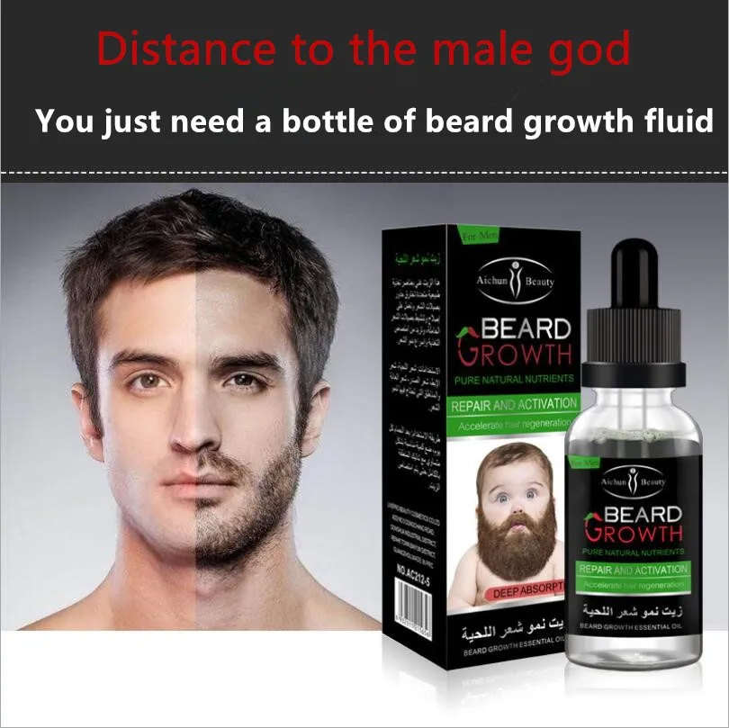 10 pcs Aichun Beard Growth Fluid Mild Care Hair Growth Beard Growth Essential Oil 30ml