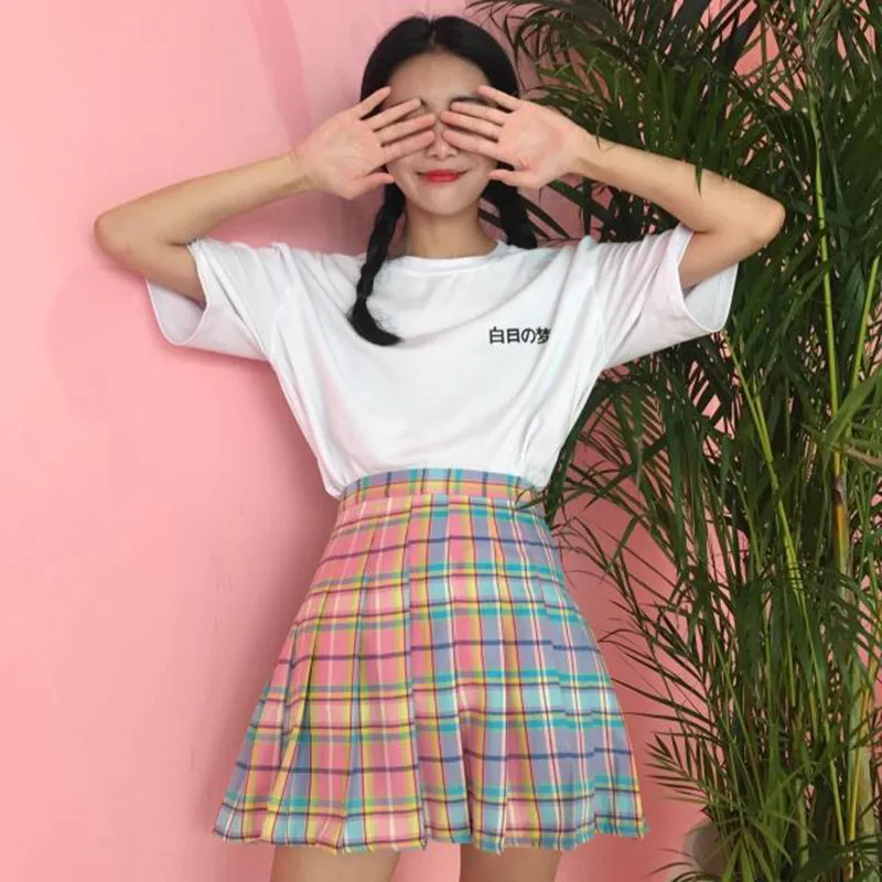 

Harajuku Sweet Letter Graphics Tees Plus Size Women Tshirt Summer 2019 Ulzzang Preppy Style Loose Slim T Shirt Women Clothes