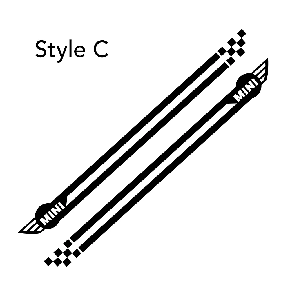 2 шт. Автомобильная Боковая дверь тело Талия наклейка на кузов наклейки отделка для MINI Cooper Clubman Counrtyman F54 F55 F60 R55 R56 R60 аксессуары - Название цвета: Style C