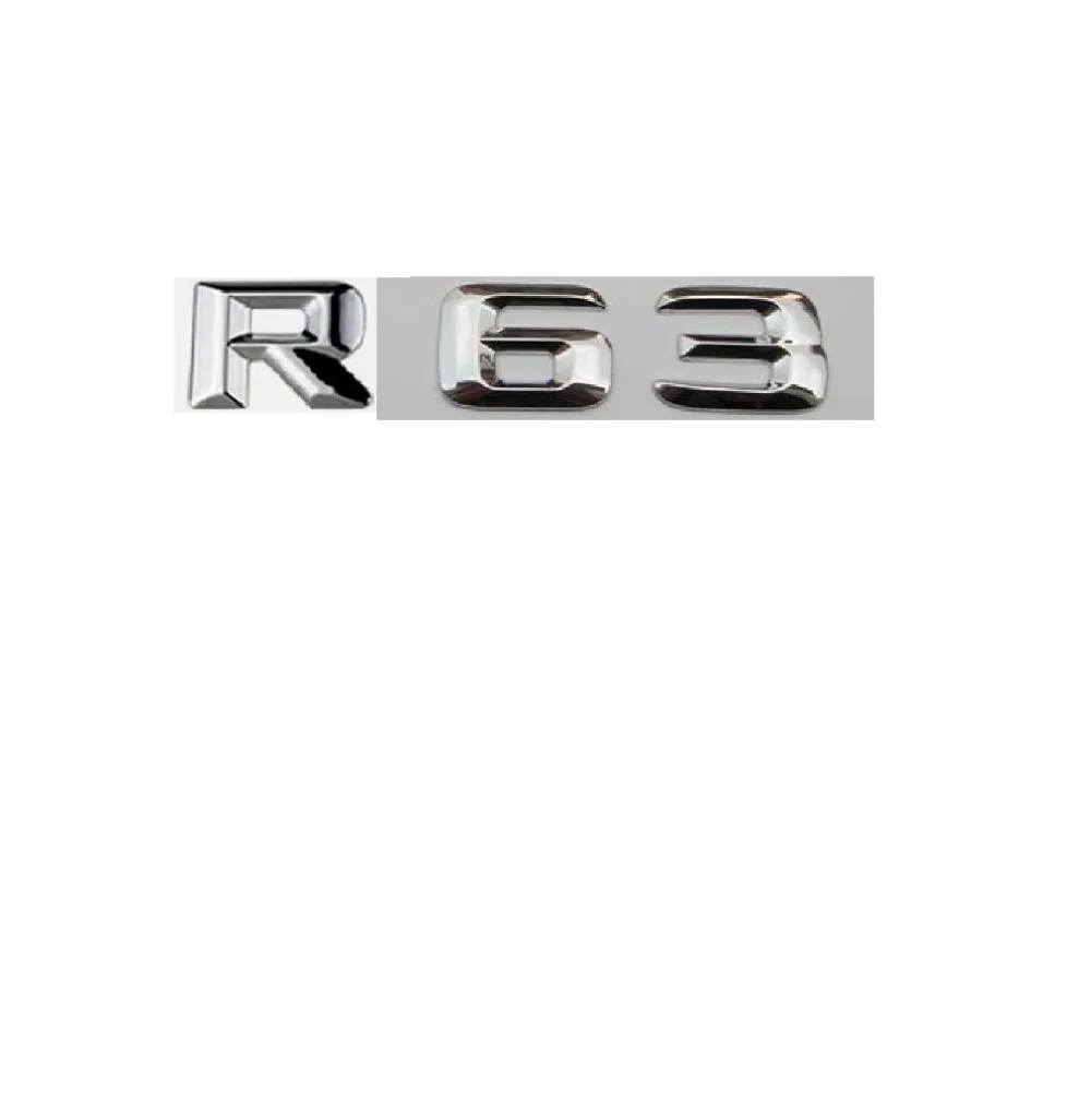 

Chrome Shiny Silver ABS Car Trunk Rear Number Letters Words Badge Emblem Decal Sticker for Mercedes-Benz R63