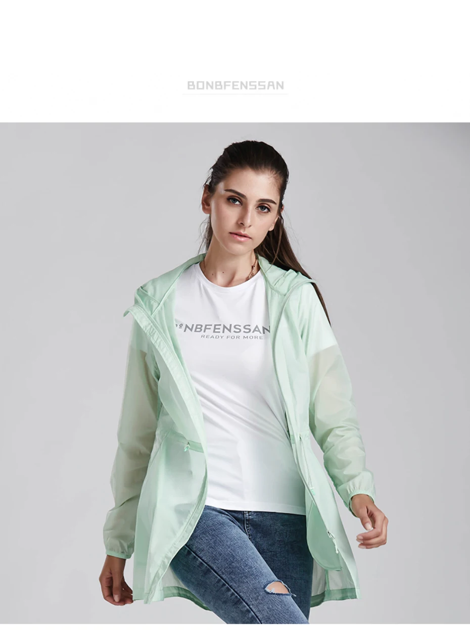 proteção uv feminino meados longo blusão 6751b