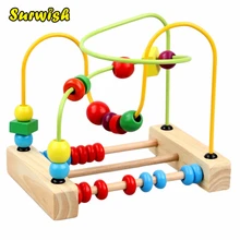 Surwish деревянные игрушки Счетный шарик Abacus проволока лабиринт американские горки деревянная развивающая игрушка для детей