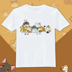 Лето Harajuku рубашка Неко Atsume аниме мультфильм японский kawaii одежда повседневная женская обувь футболка Cat футболки cm299