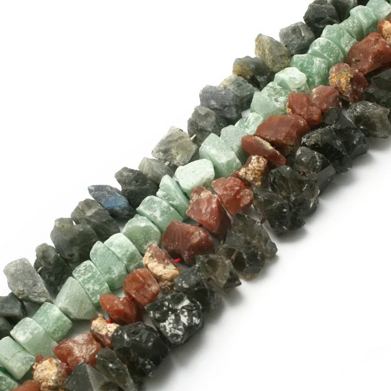 38/str Appox 42pcs Natural Stone Beads Gem stone Beads Irregular Nugget Beads Side Drilled Hole For Jewelry Making Necklace