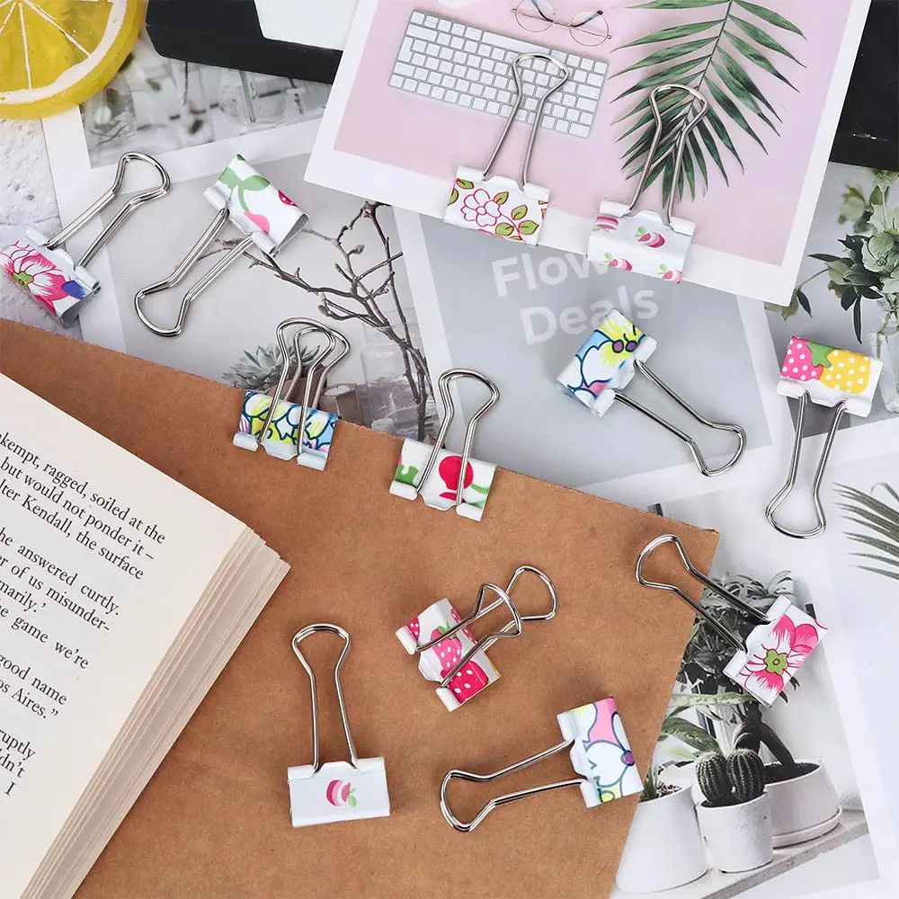 

20Pc/set clips File Paper Desk Binder Paper Office Stationery file Cute Metal Assorted Color office desk tools food storage