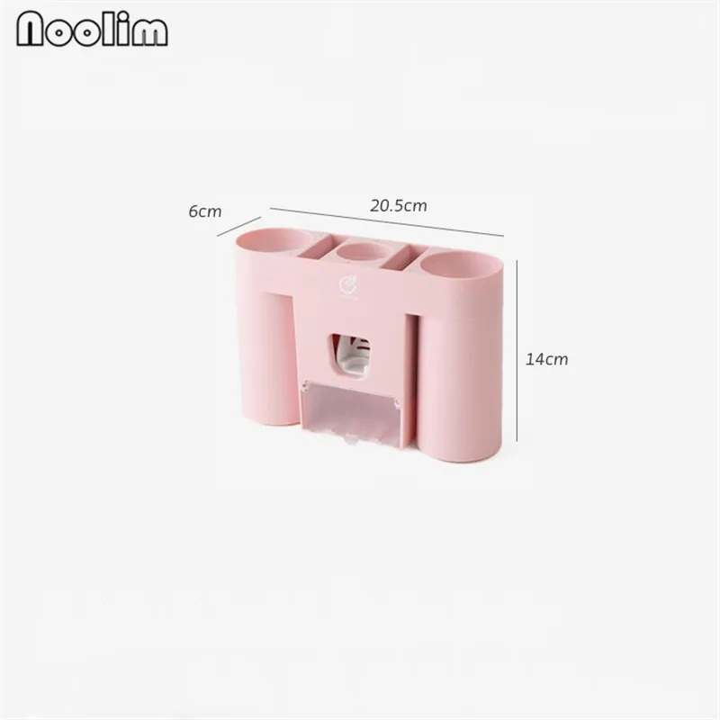 Toothbrush Holder With Cup Automatic Dispenser Storage Toothpaste Racket Squeezer Bathroom Accessories Set Lover Gift