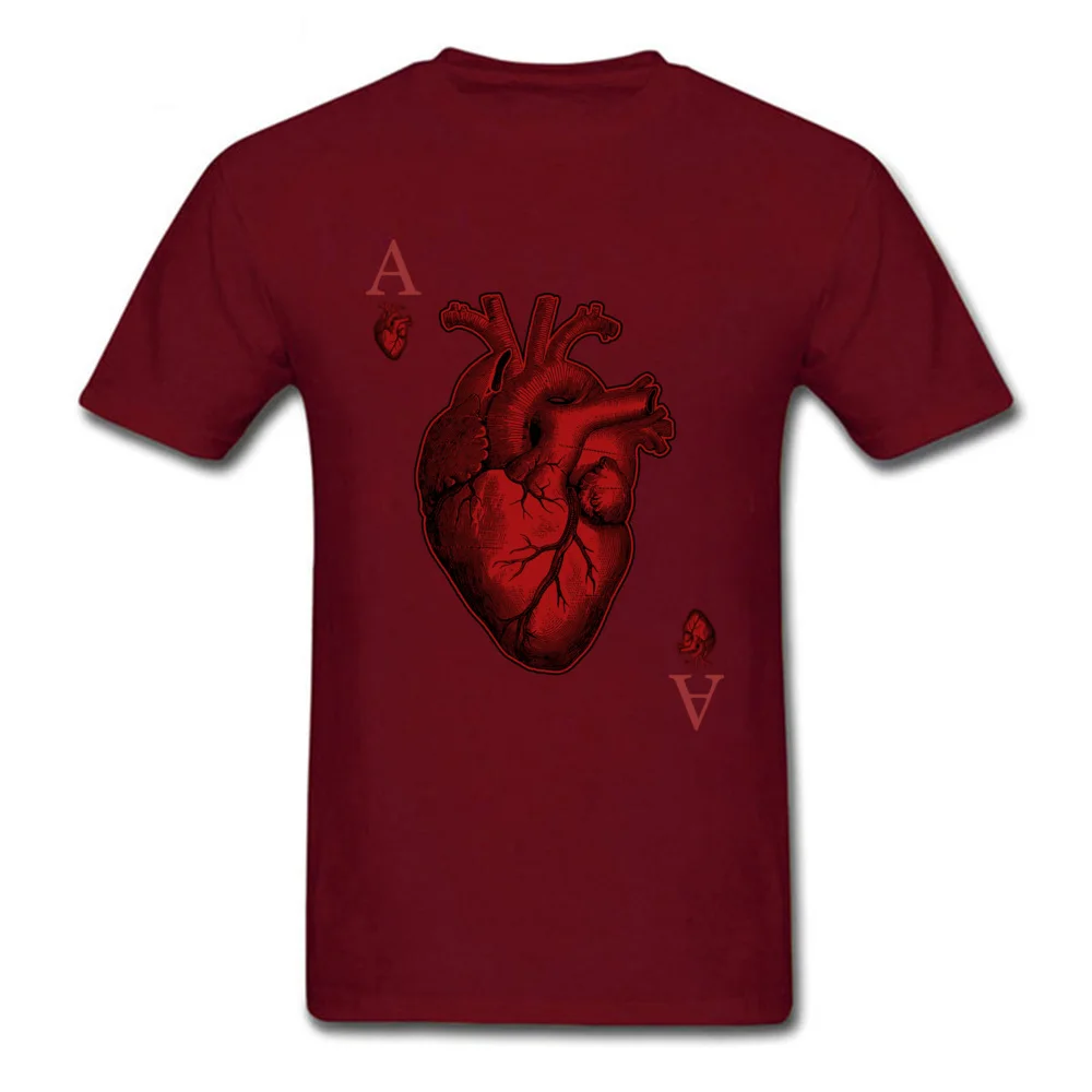 Ace of Hearts Fitness Tight Lovers Day 100% Cotton Crew Neck Men Tops Tees Casual Clothing Shirt Funny Short Sleeve T-Shirt Ace of Hearts maroon
