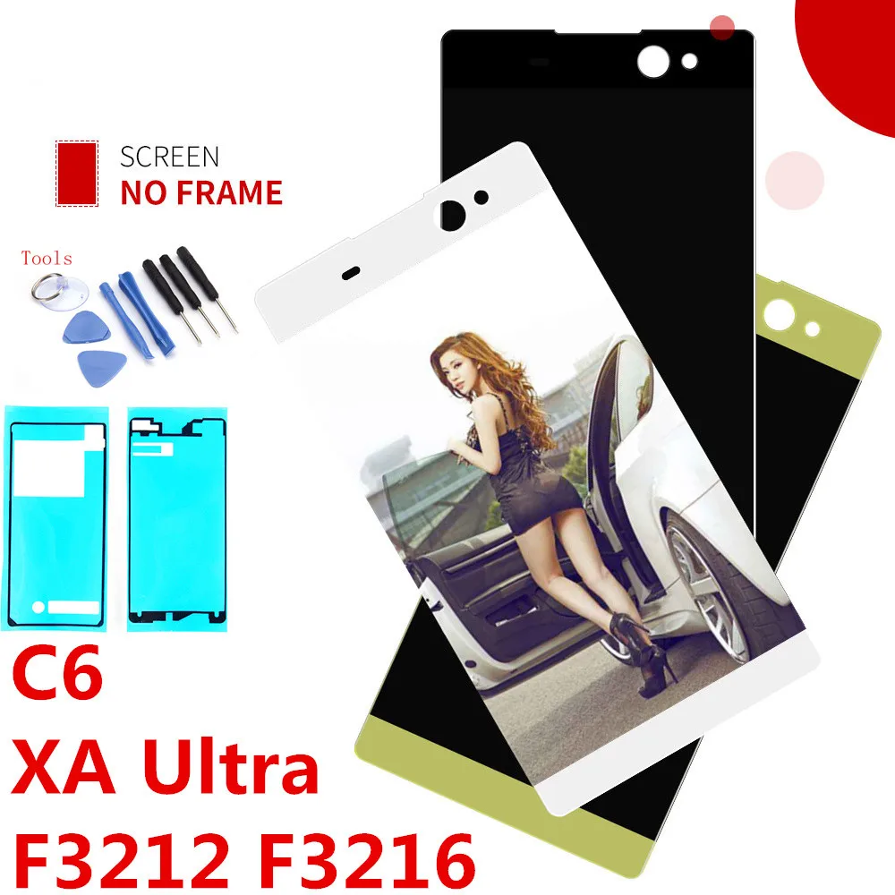 

For Sony Xperia XA C6 Ultra LCD F3211 F3212 F3215 F3216 F3213 LCD Display Touch Screen Digitizer Frame Replacement xa ultra lcd