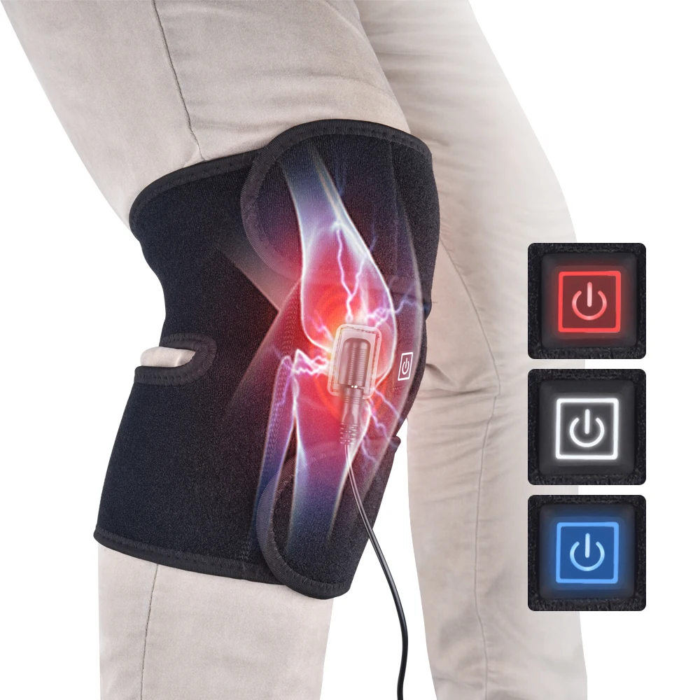 Buy Knee Brace Support Wrap Massager Infrared Heating Hot Therapy Arthritis Cramps Pain Relief Injury Recovery Knee Rehabilitation