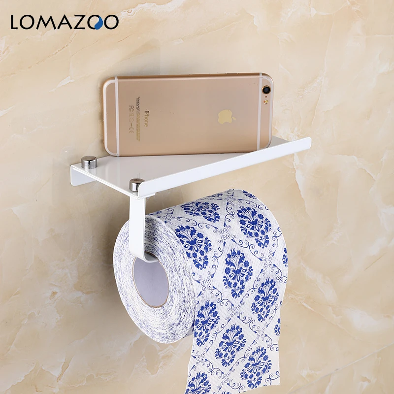 Concise Wall Mount Toilet Paper Holder Bathroom Accessories White