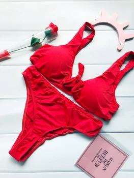 

2017 New Tie Bikini Set Swimsuit Bathing Suit Swimwear Swimsuit 7 Colors