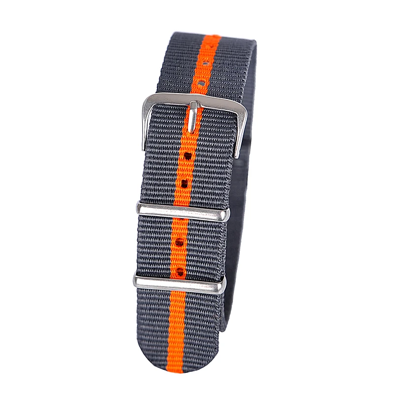 Retail 20mm gray orange gray Sport nato fabric watch band straps