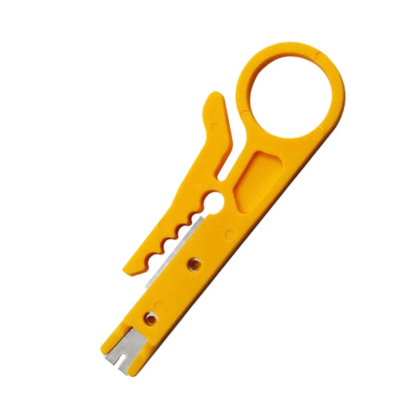 

High quality multi-function mini wire stripper mini yellow knife telephone line cable OEM card stripper simple wire cutting tool