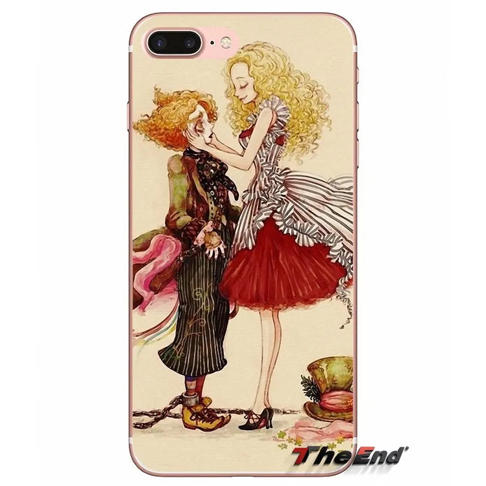 Для Apple iPhone X 4 4S 5 5S SE 5C 6 6S 7 8 Plus 6Plus 7plus 8plus Fundas Coque Tattooed Alice in Wonderland мягкий