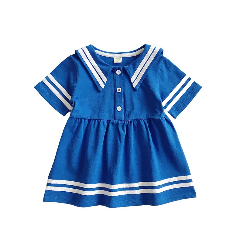 

2019 Fashion 90-140cm Baby Girls Dress Navy Sailor Costumes Kids Boys For Children College Wind Navy Shirt+Shorts Clothing Sets