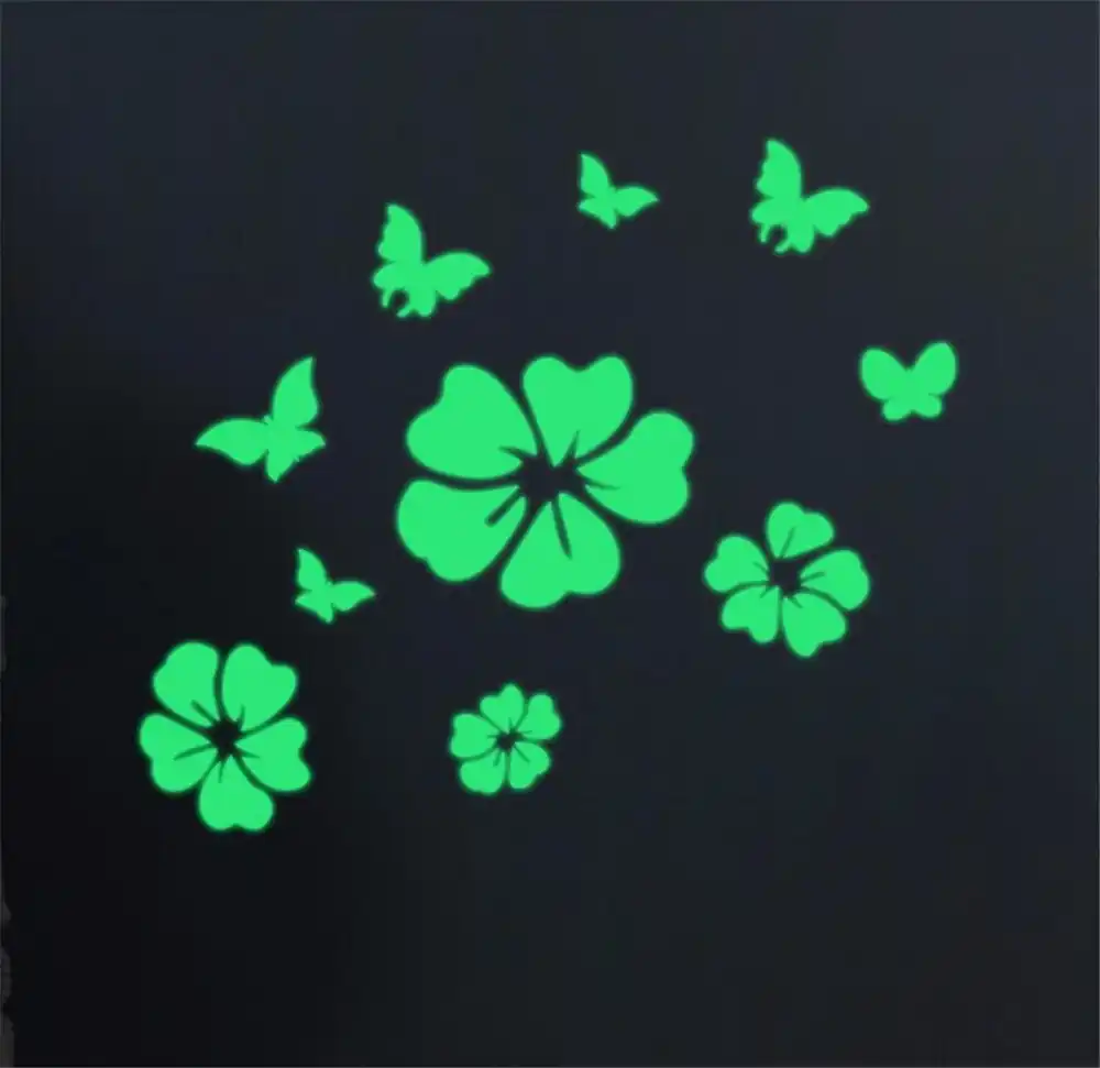 Novelty Hot Night Wall Stickers Hibiscus Flowers Diy Children Luminous Fluorescent Stickers Wall Decoration Glow In The Dark Wall Stickers Aliexpress