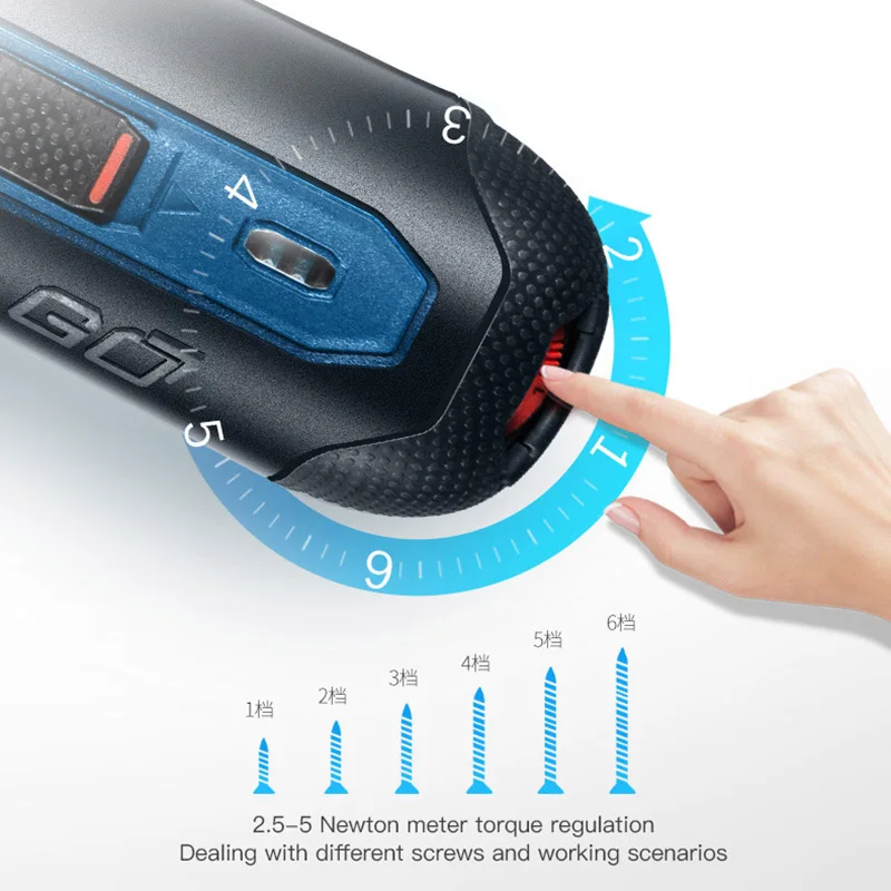 Bosch Go Rechargeable 3.6V Smart Cordless Screwdriver Mini Power Tool 6 Modes Adjustable Torques Screwdriver Tool Kits