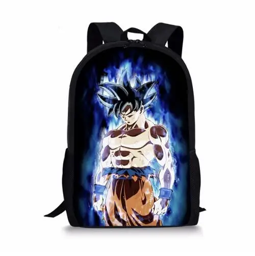 

Fashion Children Anime Backpack Cool Dragon Ball Super Blue Character Son Goku Vegeta Printing School Bags for Boys