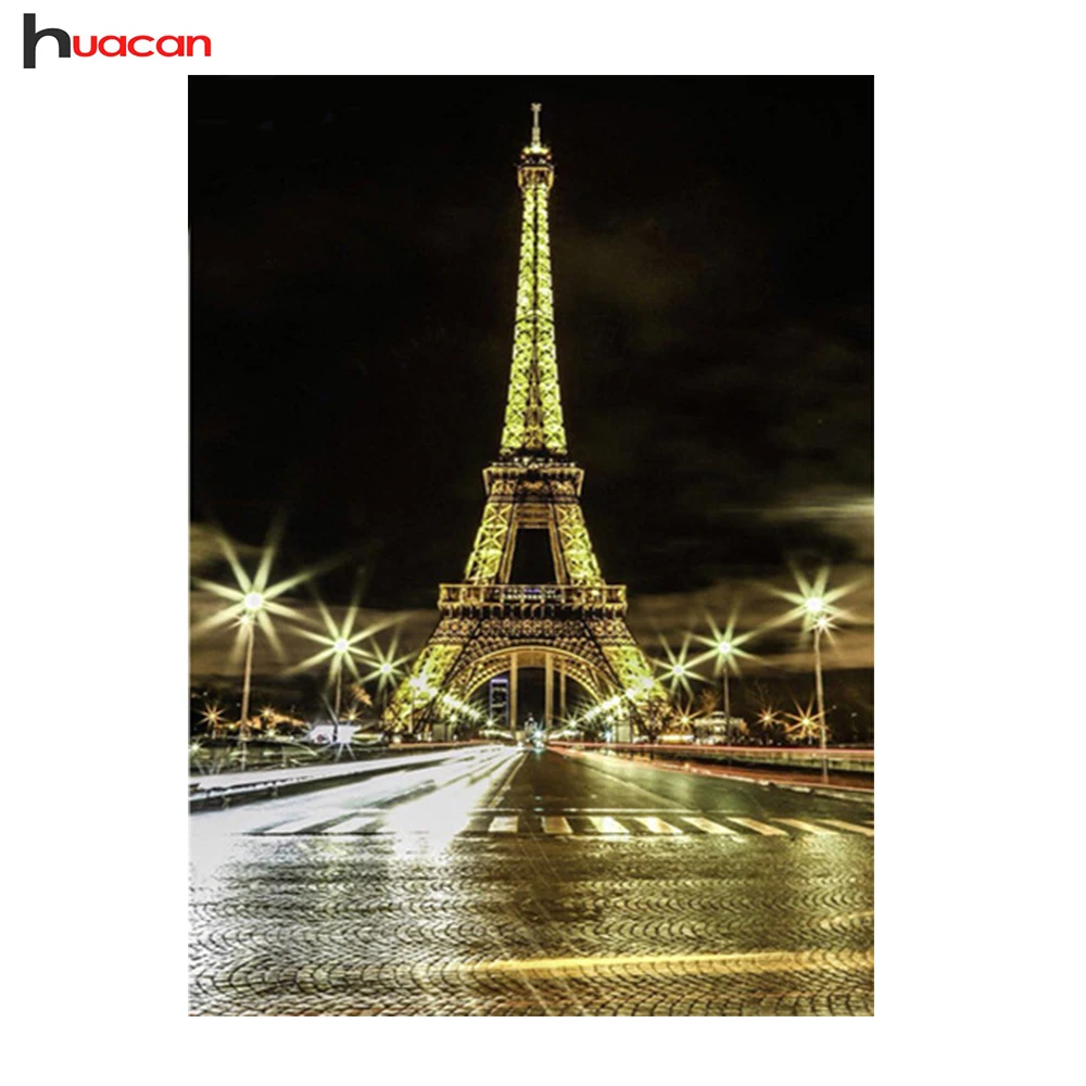 

Huacan 5D DIY Diamond Painting Tower Home Decorative Picture of Rhinestone Mosaic Pattern Diamond Embroidery Cross Stitch