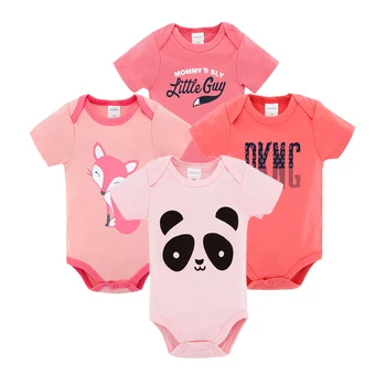 

4PCS 2019 summer bodysuit newborn baby clothes boy girl short sleeve baby bodysuit kids clothing ropa bebe infant baby jumpsuit