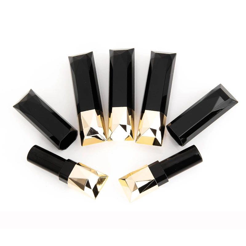 10/20/50pcs 12.1 Black Empty Diamond Lipstick Tube Cosmetic Lip Rough Pipe Gloss Container Chapsticks Shell free shipping | Красота и