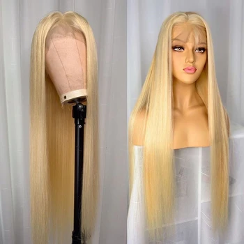 

Pre Plucked 613 Lace Front Human Hair Wig 150% Density 26 inch Blonde Brazilian Remy Straight Wig for Black Women DJS Beauty